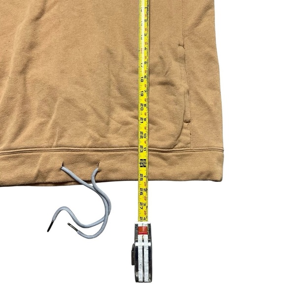 Abercrombie And Fitch Hoodie Light Brown Embroidered Logo Drawstring Bottom Y2K - Picture 5 of 5
